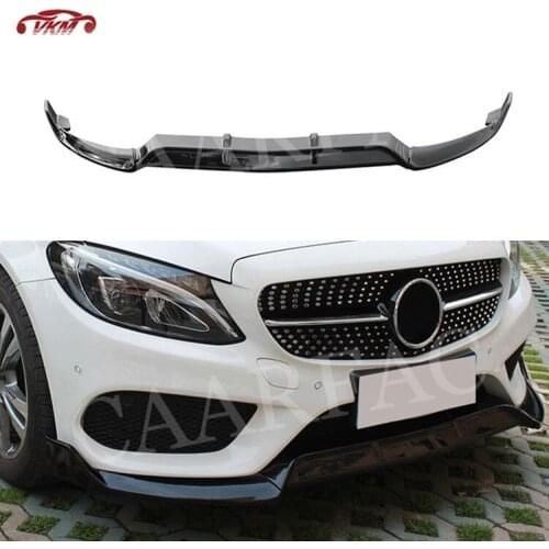 C Class ABS Front Bumper Lip Spoiler for Mercedes Benz W205 C43 AMG C200 C300 not for C63 2014-2018 Car Styling 3PCS