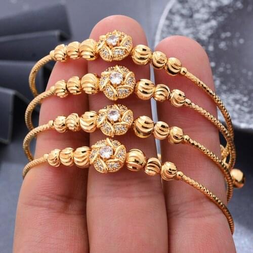 Ethiopian Light 24K Gold Color Bangles For Women Wife wedding gifts African Dubai Party Bracelet Jewelry ornament Wholesale