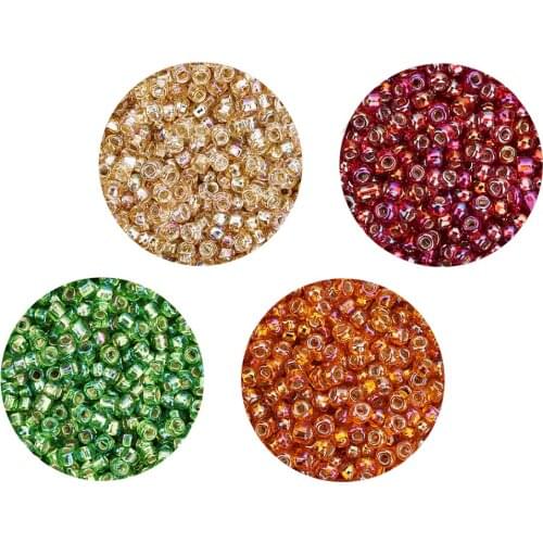 LOULEUR Approx.3000pcs 2.3mm Multicolor Czech Glass Beads Charms Seed Beads Kralen Spacer Beads for Jewelry DIY Making