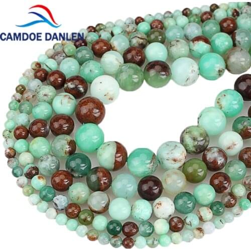 Natural Gem Stone Beads Australia Chrysoprase Jades Round Loose Beads 4 6 8 10 12 MM For Diy Bracelet Jewelry Making