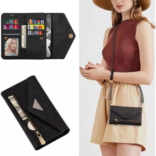 Case for huawei P40 P30 P20 mate 20 10 pro lite Y6 prime 2019 cover wallet card shoulder strap belt envelope holder leather phon