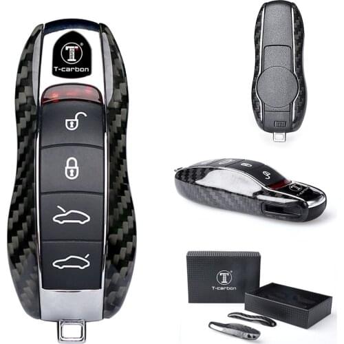 Car Remote Key Case Shell Cover Carbon Fiber For Porsche 911 Cayenne Panamera