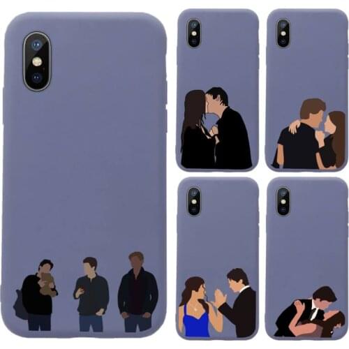 The Vampire Diaries Damon CARTOON ART Phone Case Purple Candy Color for iPhone 11 12 mini pro XS MAX 8 7 6 6S Plus X SE 2020 XR