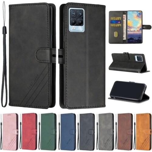 Realme 8 Pro Case Leather Flip Case on For Coque OPPO Realme 8 Pro Phone Cases for OPPO Realme 8 5G Retro Magnetic Wallet Cover