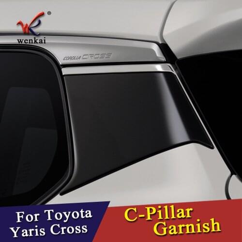 ABS Piano Black For Toyota Corolla Cross 2020 2021 Rear Side Window Quarter Panel Garnish Trim Car Accessories