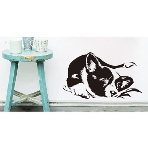 Kids Room Animals Decor Wall Sticker Cute Puppy Dog Removable Vinyl Wall Decal Bedroom Pet Shop Window Wall Decoration Z842