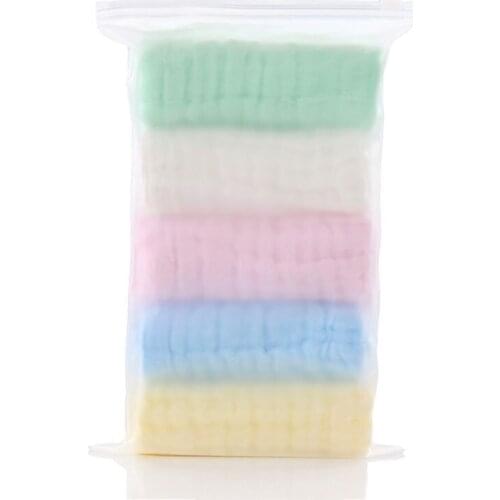J2FF 5pcs/lot Baby Handkerchief Square Baby Face Towel 30x30cm Muslin Cotton Infant Face Towel Wipe Cloth
