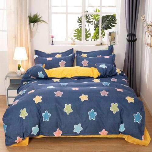 Stars All Over The Bed Bedding Set Simple Duvet Cover Set Pillowcase Home Textile 2/3pcs Bed Linen King Queen Size Dropship