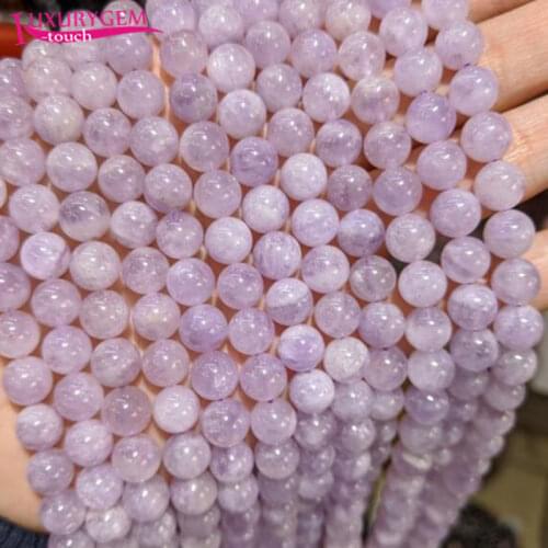 High Quality Natural Lavender Amethysts Crystal Stone Round Loose Spacer Smooth Beads 6/8/10mm DIY Jewelry Accessory 38cm sk71