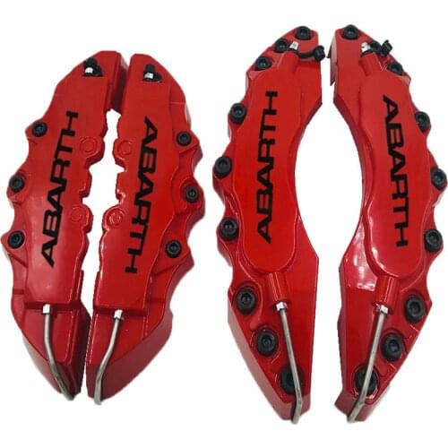 KUNBABY Red ABS Plastic Disc Brake Caliper Cover With Black Sticker Logo For Abarth Wheel R17 R18 R19 Front Rear Free Shipping