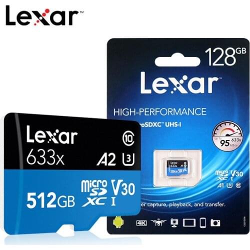 Lexar 633X New Original High-Performance 32GB 64GB 128GB 256GB MicroSDHC UHS-I Memory Card With Free Gitfs(USB2.0)