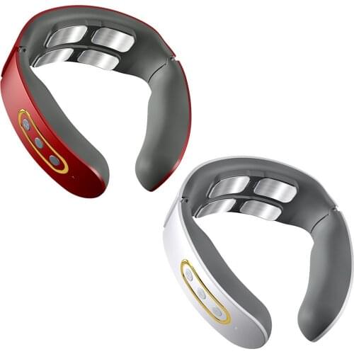 Neck Massager Portable Cordless Neck Massage Machine with Heating Vibration Impulse Function for Home Car Office Travel Supplies