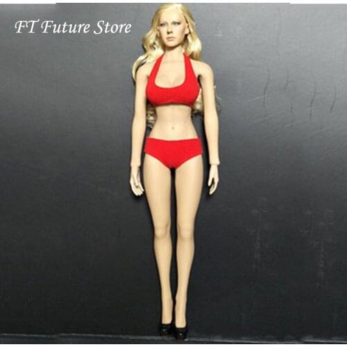 1/6 Scale Underwear Clothing Bikini Swimsuit Set model Female Figure Clothes for 12'' Action Figure Body Red/White Colors