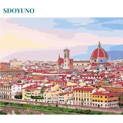 SDOYUNO 60x75cm Paint By Numbers Kits Landscape DIY Painting By Numbers On Canvas Frameless Handpaint Digital Drawing By Numbers