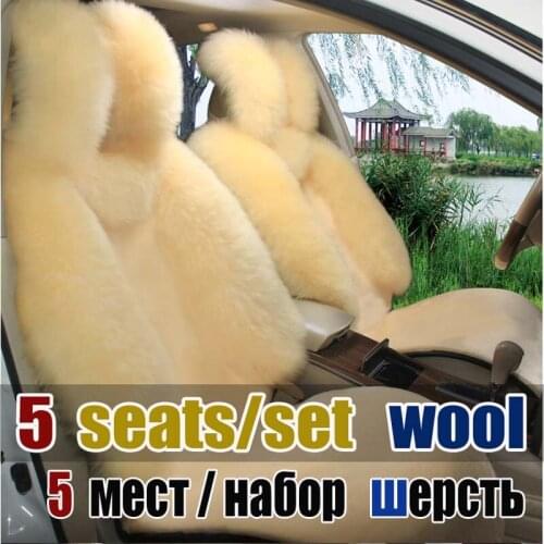 New arrival winter real long sheep fur car seat cover cushion five seats covers for one set keep warm and comfortable