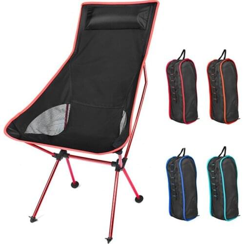 New Outdoor Ultralight Folding Moon Chairs Portable Fishing Camping Chair Foldable Backrest Seat Garden Office Home Furniture