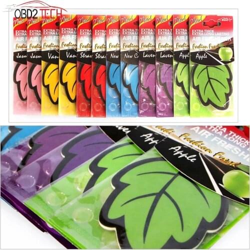 6 PCS Auto Shine Paper Hanging Car Air Freshener Natural Fragrance Leaf Shape Perfume Car Accessories Interior For Car/Home/Boat