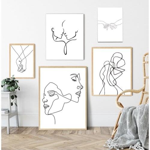 Posters Prints Decoration for Livingro Nordic Minimalist Figures Line Art Sexy Woman Body Wall Canvas Paintings Drawing