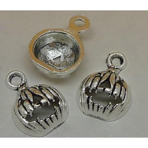 Nevstop 200pcs/lot Antique Silver Pumpkin Lantern Charms 16x12mm Retro Halloween Pumpkin Charms