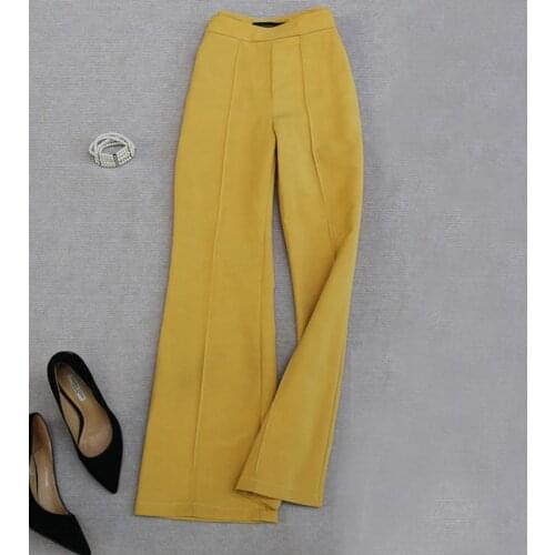 Popular Office Lady High Waist Flare Casual Pants Chic Spring Summer Suit Trousers Solid Color Pants