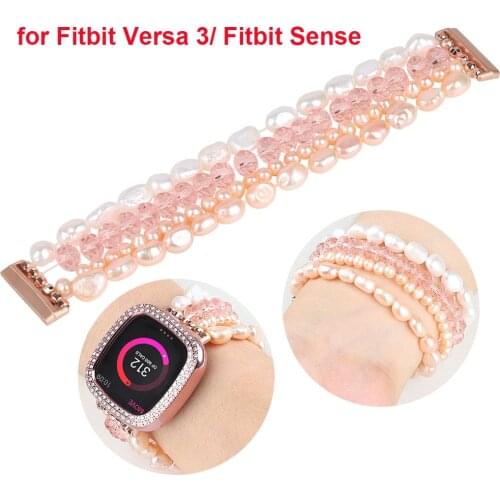 Band for Fitbit Sense/Versa 3 Wristband Strap Women Accessories Bracelet for Fitbit Sense/Versa 3 Correa Jewelry Watchband Bling