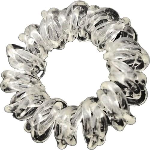 100Pcs/Lot Girls Transparent Braid Telephone Line Gum Elastic Hair Band Rope Jewelry Accessories Size 3.5CM