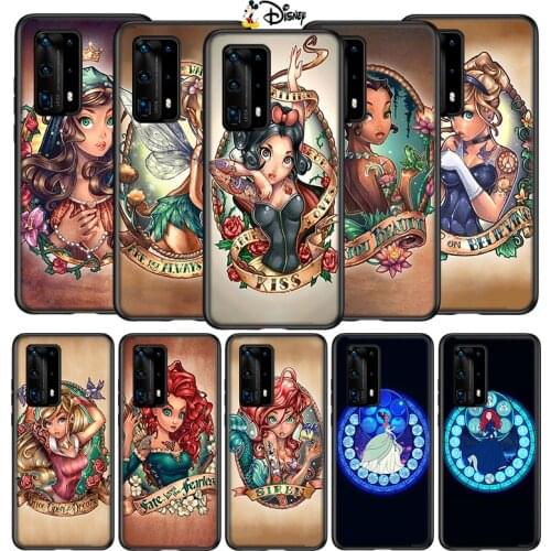 Silicone Cover Disney Princess For Huawei P40 P30 P20 P10 P9 P8 Pro Lite E Plus mini Pro 5G 2017 2019 Phone Case