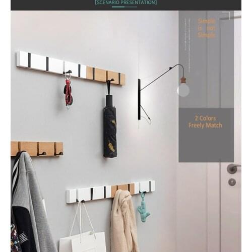 Nordic Fashion Home Decor Nailless Folding Coat Hook Hallway Bedroom Door Hat Clothes Rack Hanger Kitchen Toilet Wall Brack Hook