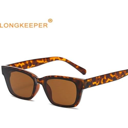 LongKeeper Cat Eye Sunglasses Women Vintage 2021 Leopard Luxury Brand Design Square Eyeglasses For Women lentes de sol mujer