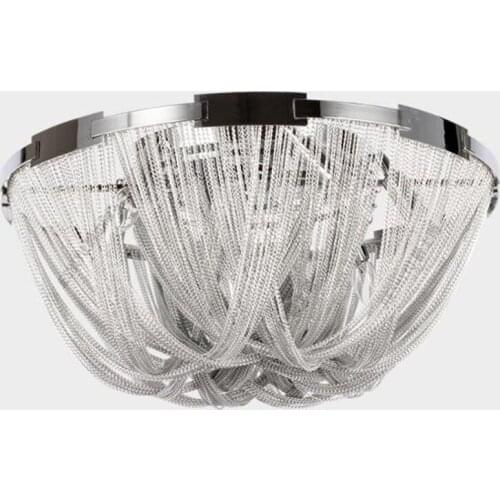 Modern Style Art Aluminum Chain LED Ceiling Silver Art DesignTassel lamp Luxury Design Chain Ceiling Lamps