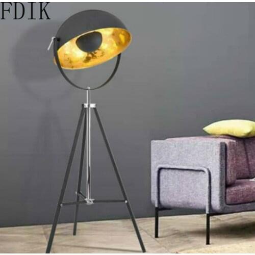 Modern LED American Tripod Floor Lamp Nordic Retro Industrial Vertical Lights for Living Room Bedroom Studio Luminaire Lighting