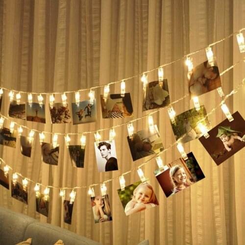 1M 2M Photo Card Wall Clip Holder LED String Light For Christmas New Year Party Wedding Fairy Decoration Lamp