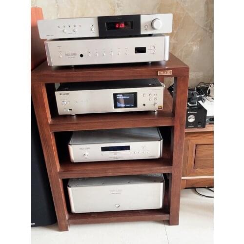 High-end Four-layer Walnut Wood Audio cabinet Europe Audio Shelf rack Home HIFI Stand Media Component Shelf Rack TV Cabinet