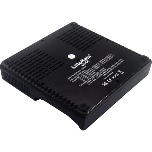 Lii-S6 18650 Battery Charger 6 Bay LCD Display Auto-Polarity Detection for LiFePO4 Ni-MH/Cd 21700 26650 18350 17500 14500