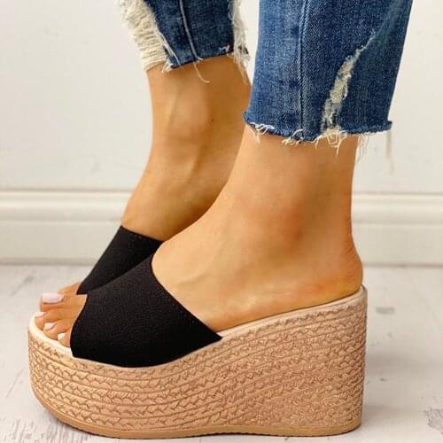 2020 Dropship Summer Platform Wedges High Heels Casual Leisure Woman Sandal Women Shoes Female Slippers Slides Luxury Shoes