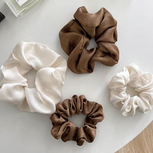 Wrinkle Women Hair Accessories Solid Hair Ties Scrunchies Soft Fabric Ponytail Holder Scrunchie Hair Rope Headwear For Women