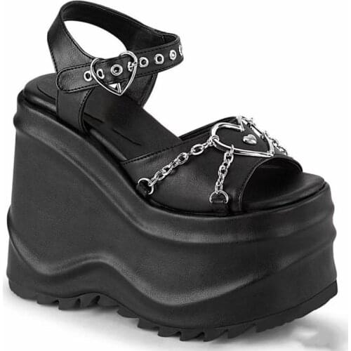 2021 New Paltform Goth Pumps For Women Super thick treaded Wedges Pink INS Black Girls Female Hot Shoes