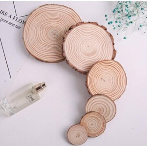10 Pcs Unfinished Predrilled Wood Slices Round Log Discs With DIY Crafts Wedding Centerpieces Embellishments Size 3-4cm 5-6cm