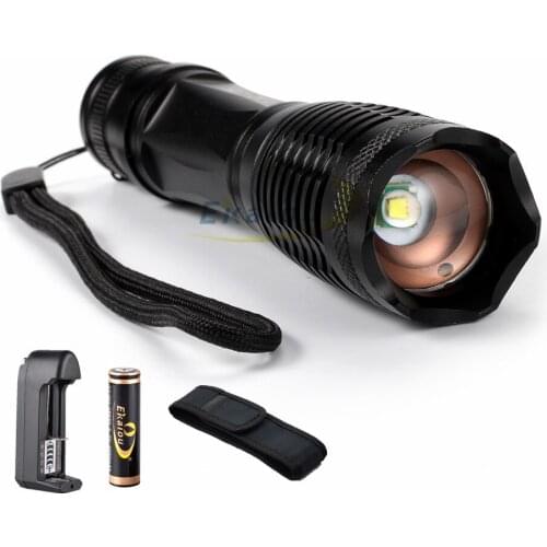 1000 Lumens 5-Mode XM-L T6 LED Flashlight Zoomable Focus Torch Camping flashlight+Holster