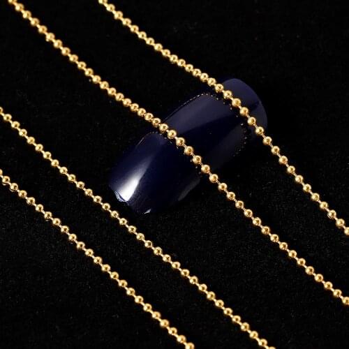 3M Millet 3D Nail Gold Silver Chain Nail Art Decoration DIY Nail Accessoires Ongles Nail Charms 1mm Beads Design Tip Metal Ball