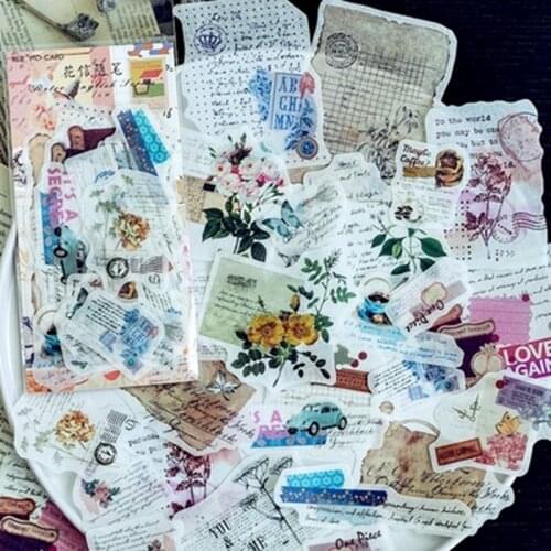 Vintage INS Cutting Dies Stickers Flower Tickets Numbers Letters Grass Newspaper DIY Hobby Scrapbooking Craft Supplier Hot Sale