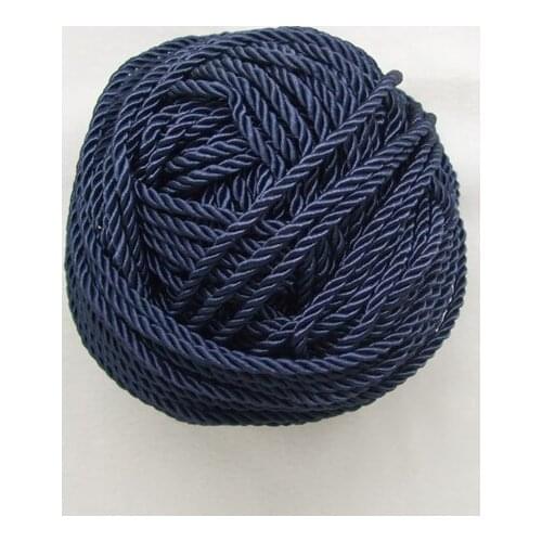 Free shipping Vintage twisted Rayon 10mtrs/Lot Size 4mm cord Navy dyeable cording