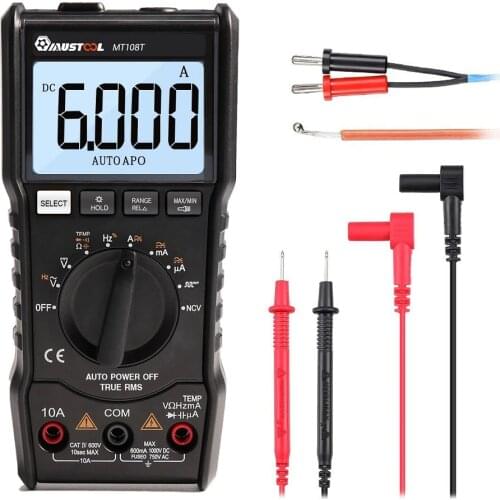 MUSTOOL MT108T Square Wave Output True RMS NCV Temperature Tester Digital Multimeter 6000 Counts Backlight