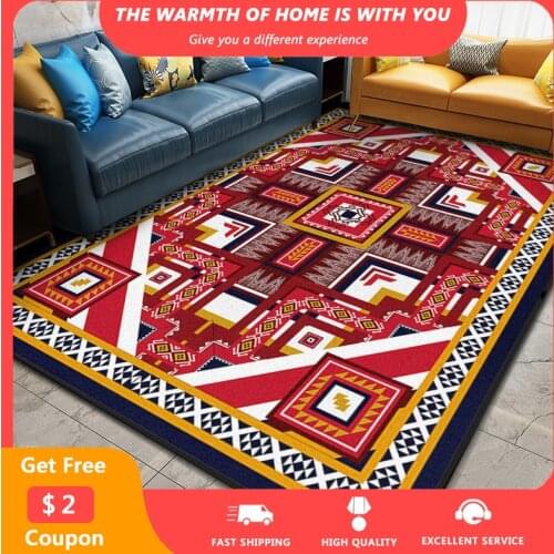 Ethnic Style Carpets for Living Room Bohemian Persian Bedroom Rugs Non-slip Washable Study Bathroom Carpet Drop Shipping dywan