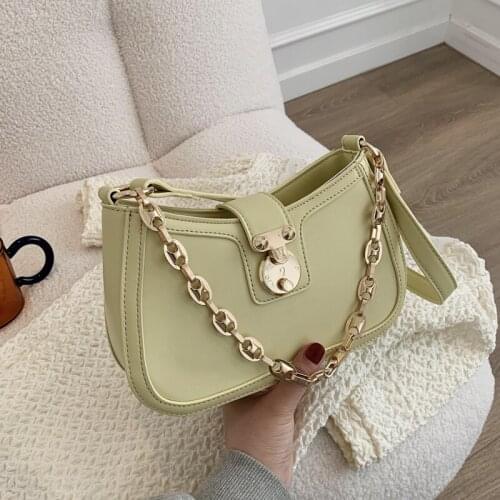 Fashion designer Shoulder Bags Retro Casual Women Totes Shopping Bag Female Leather Solid Color Chain Handbag for Women 2021