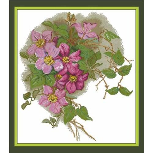 Purple flower patterns Counted Cross Stitch 11CT 14CT 18CT DIY Cross Stitch Kits Embroidery Needlework Sets home decor