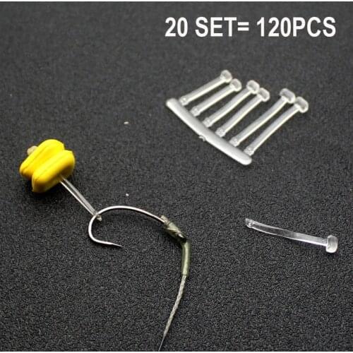 20SET=120PS Carp Fishing Accessories Micro Bait Stopper Boillies Bait Stop Bead Carp Bait Holder for Hair Rig Tackle Equipment