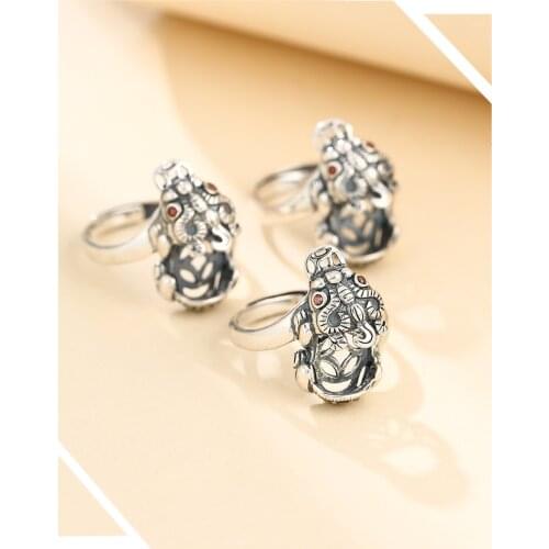 8*10mm 925 STERLING SILVER Pi Xiu lucky men Semi Mount Bases Blanks base blank Pad ring Setting jewelry findings diy A5710