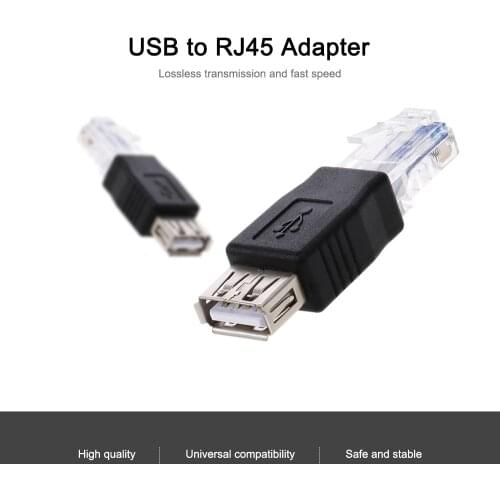 Portable USB to RJ45 Adapter USB2.0 Female to Ethernet RJ45 Male Plug Adapter Connector Use for ADSL modem