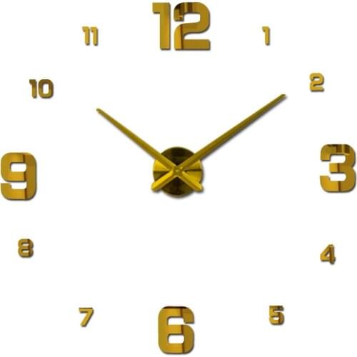 Horloge murale Special Offer Acrylic Mirror Wall Clock Europe Quartz Life Clocks Living Room Clocks Home Decoration DIY Stickers